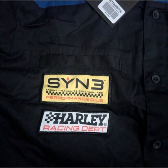 Harley-Davidson Men Regular XL Black and Blue Racing Pit Long Sleeve 112025 - Picture 4 of 8